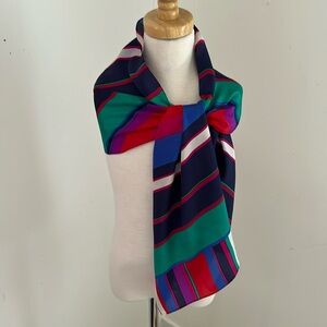 Liz Claiborne Multicolor Striped Silk Scarf